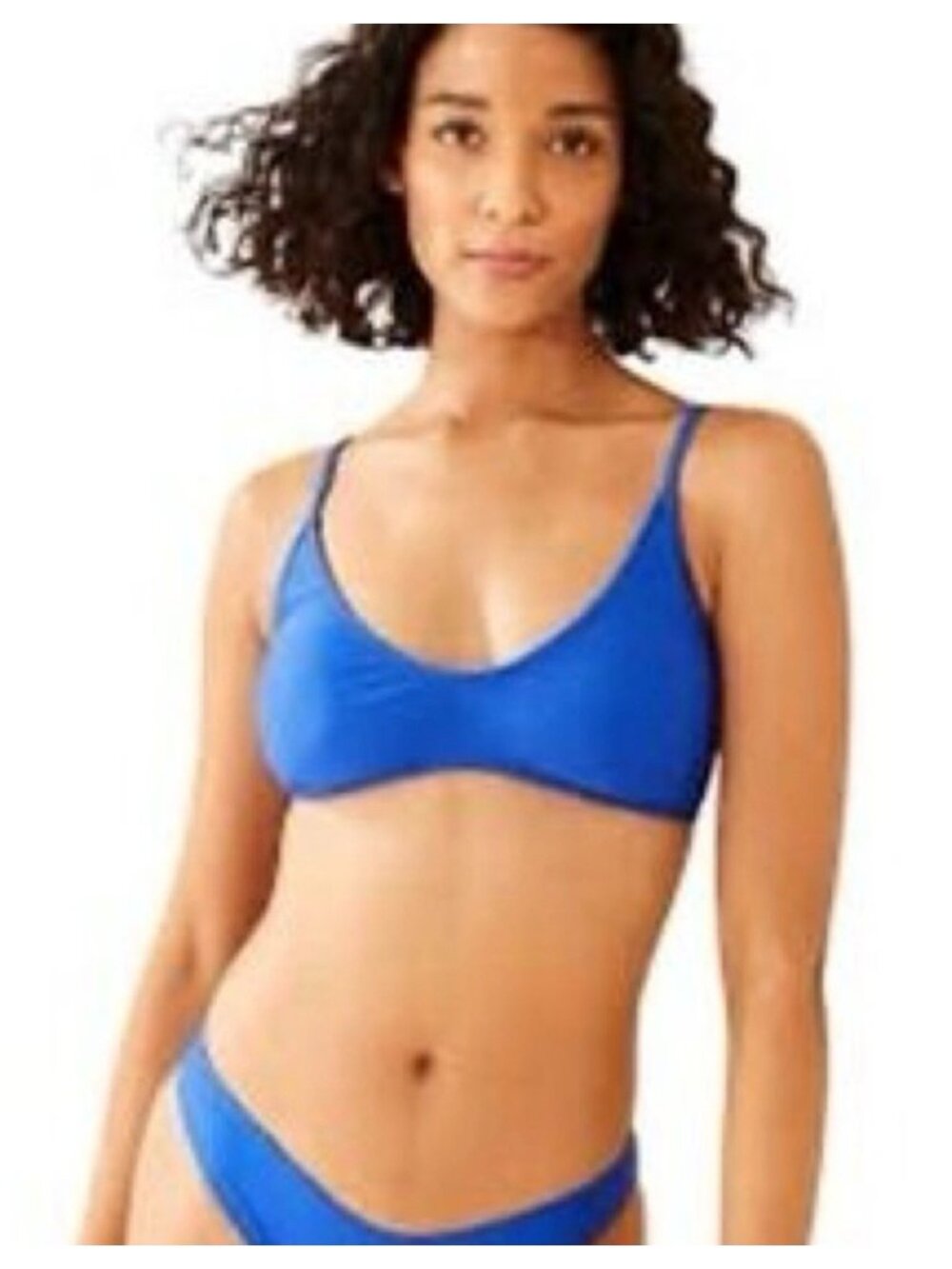 NWT Wild Fable Royal Blue V-Front Triangle Bikini Top - Size: Large